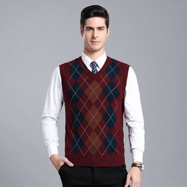 Pullover V Neck Slim Fit Sweater Vest