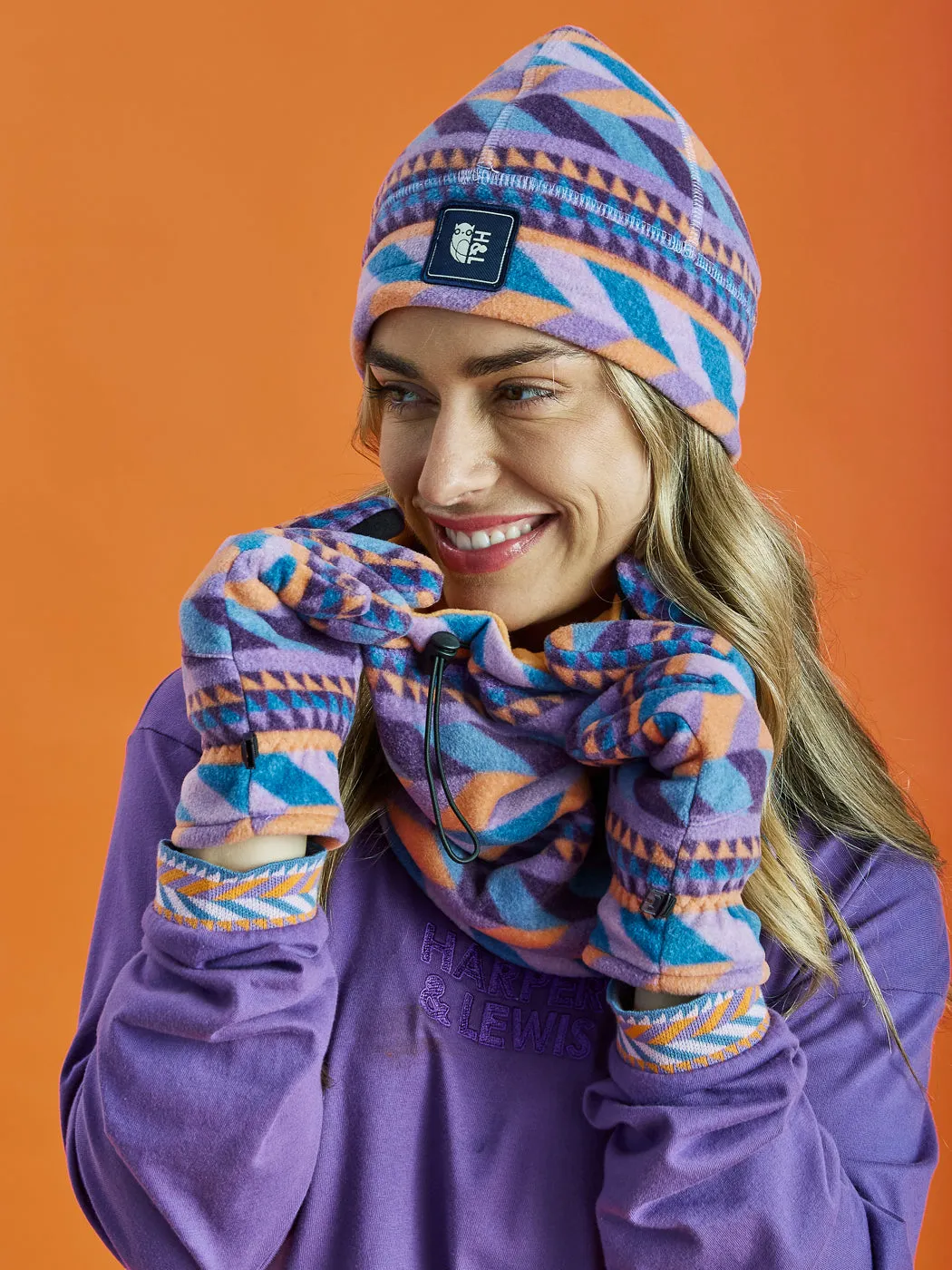 Raine Retro Pattern Fleece Snood