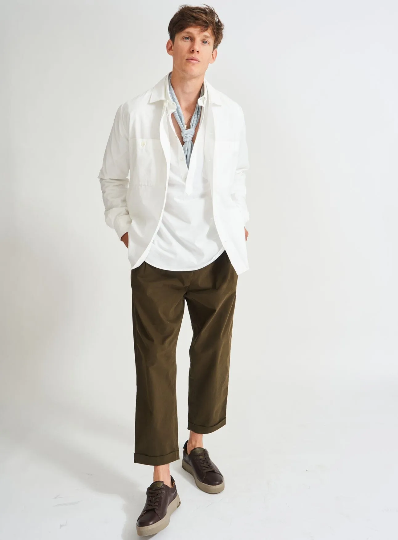 Recycled Italian Rigenerato White Double Pocket Shirt