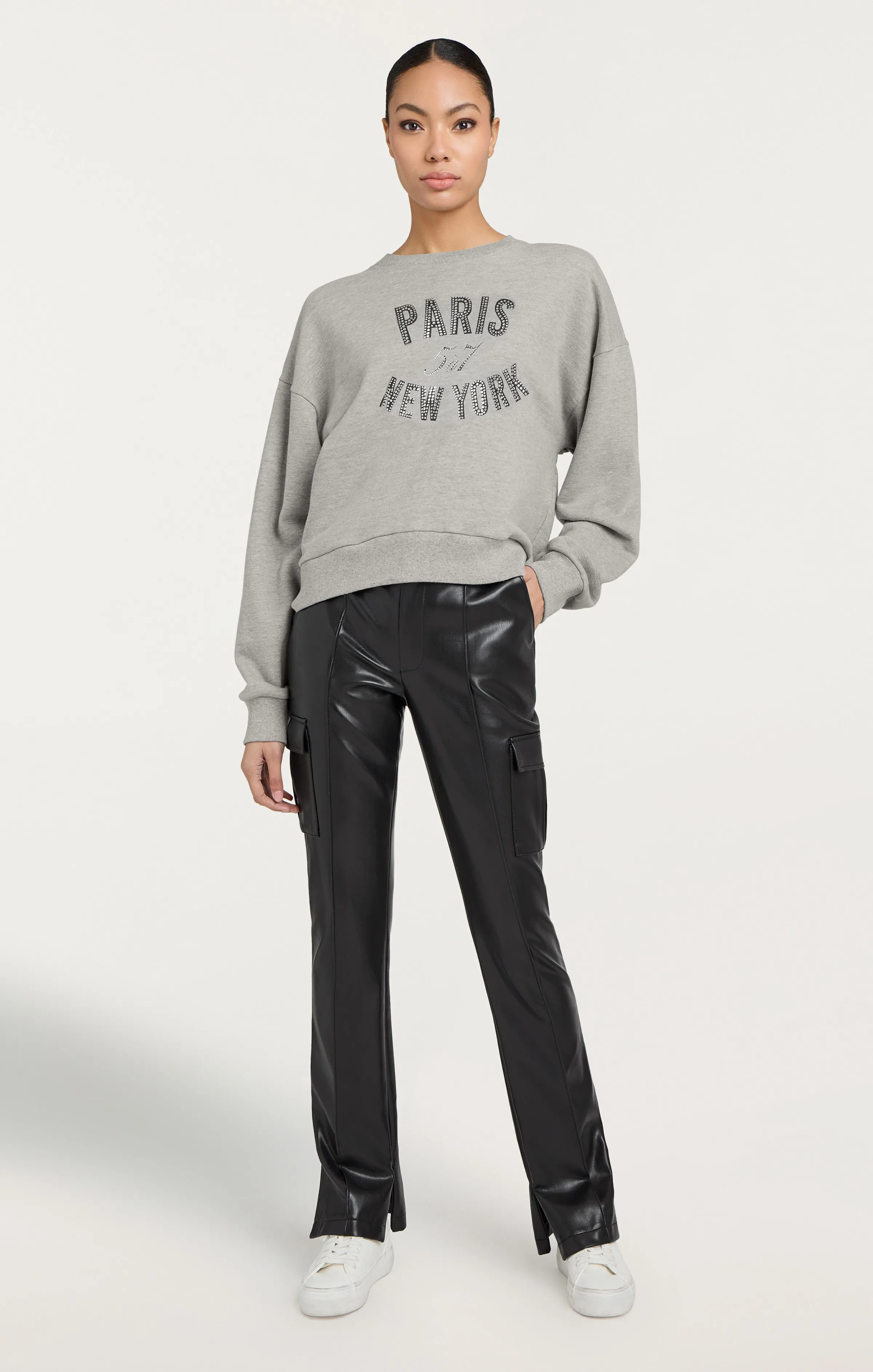 Rhinestone Paris New York Brandy Pullover