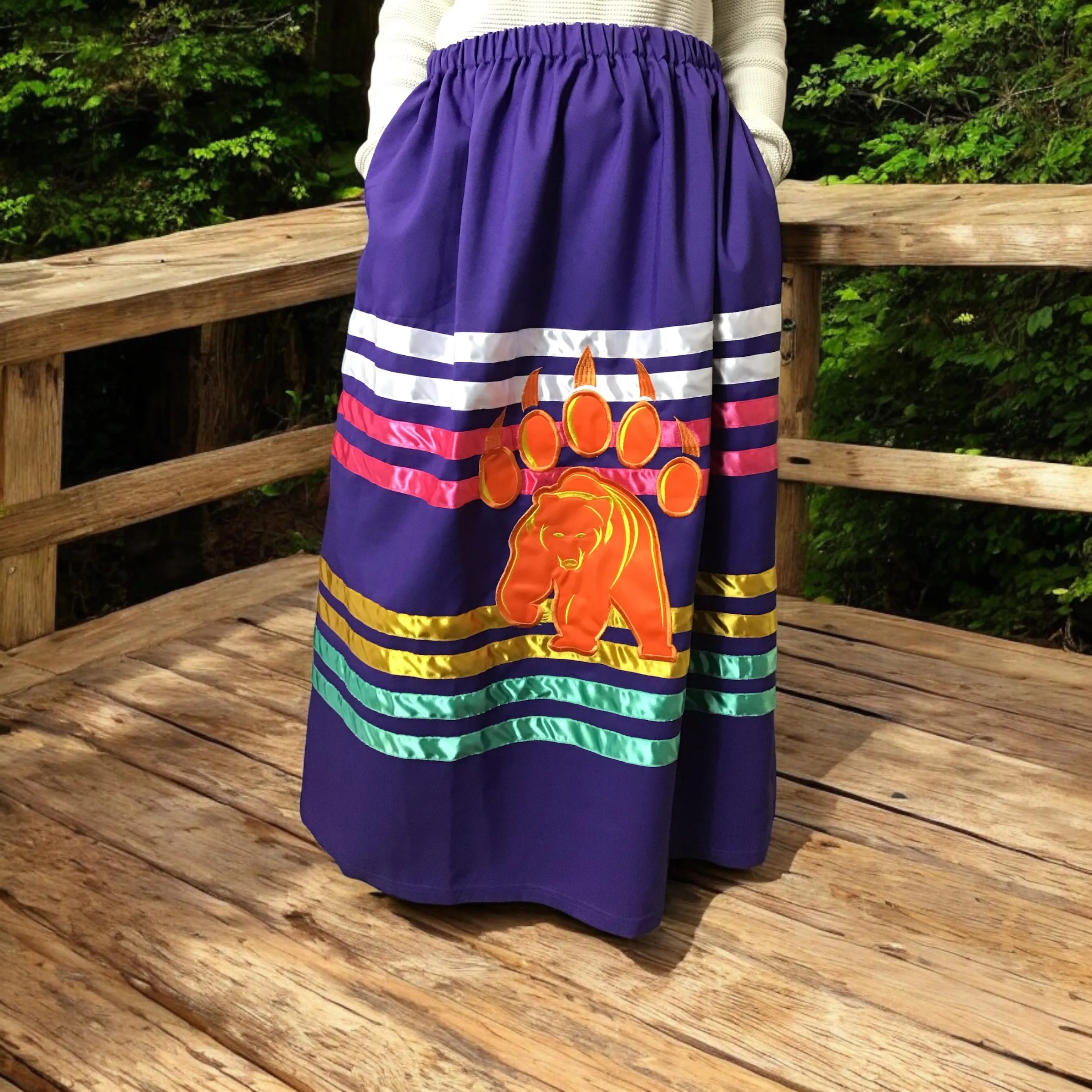 Ribbon Skirt with Bear Paw