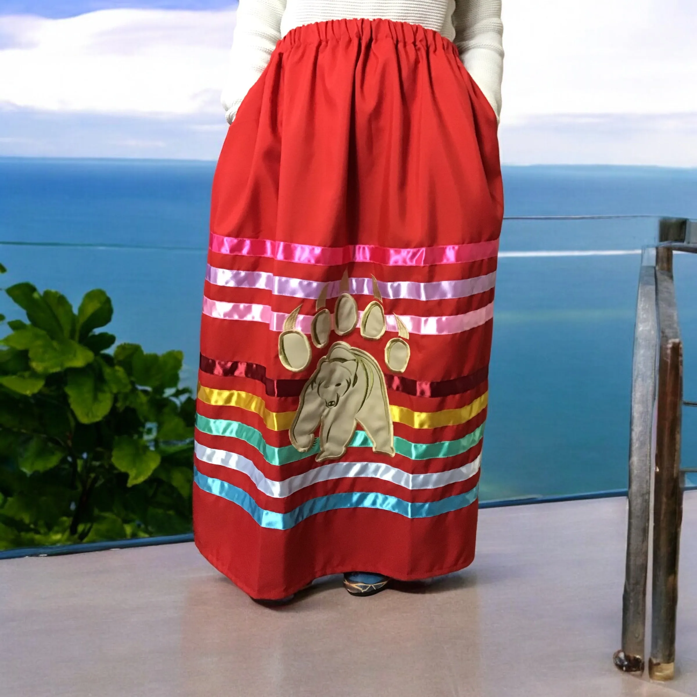 Ribbon Skirt with Bear Paw