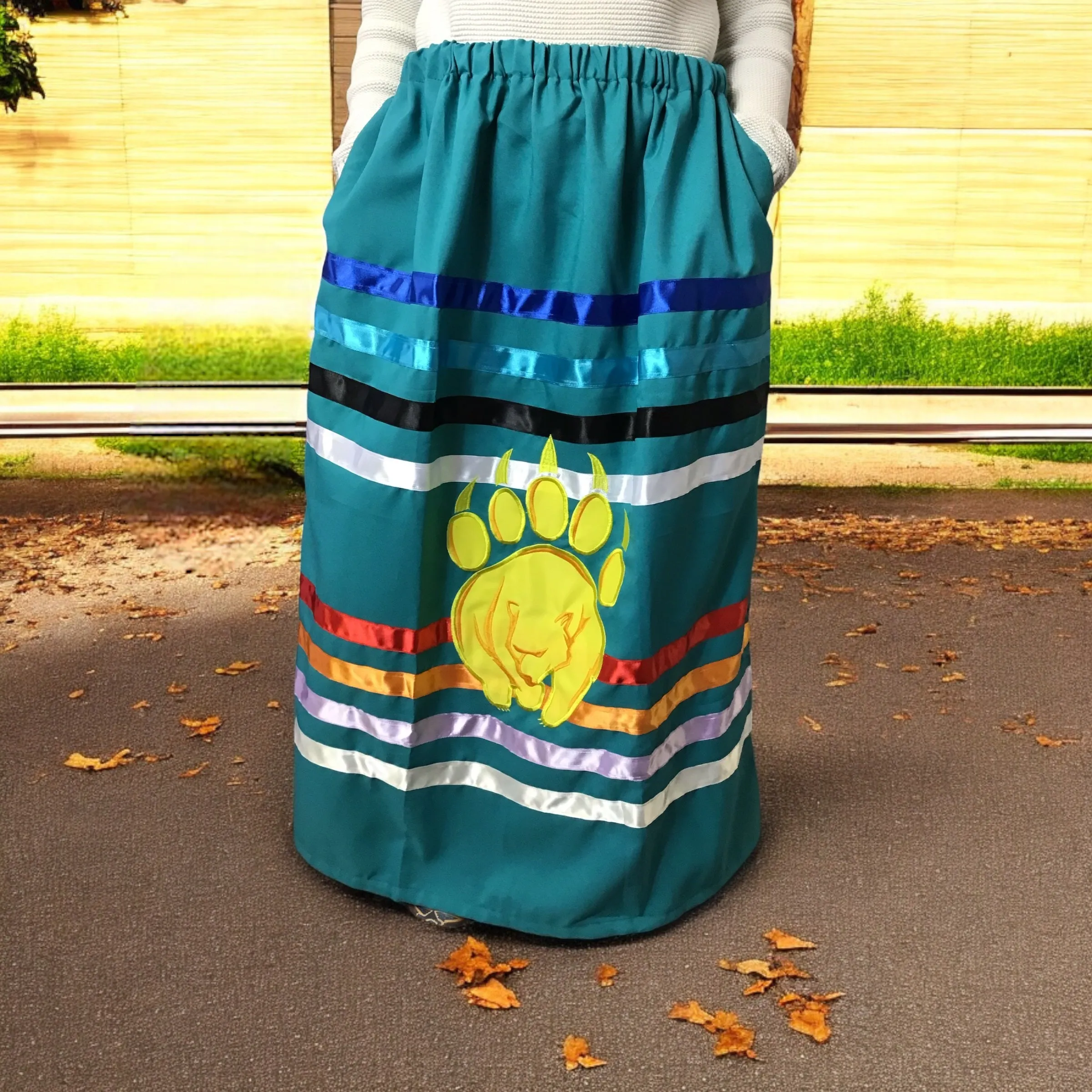 Ribbon Skirt with Bear Paw