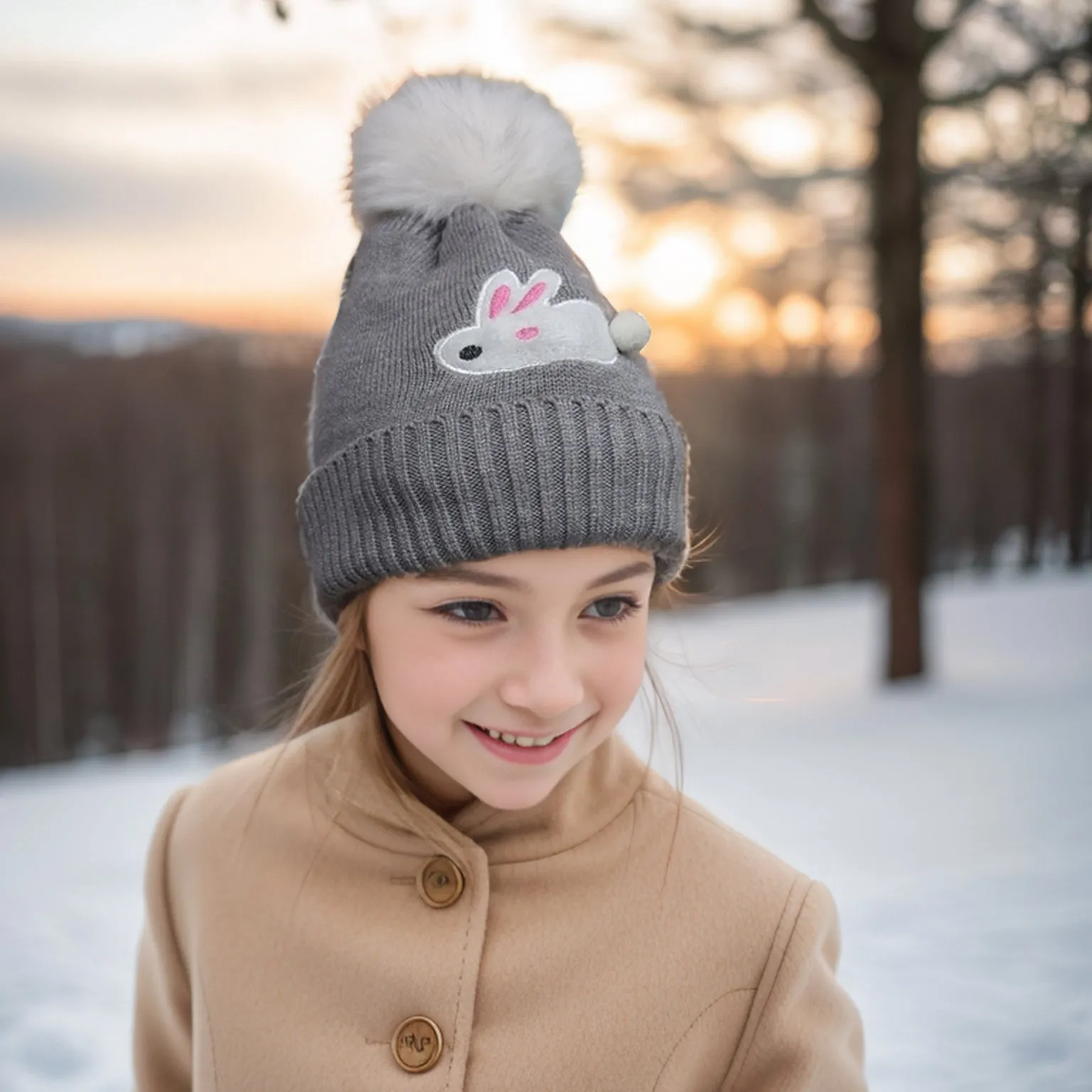 Rosie Rabbit Children's Hat (Small) - Grey