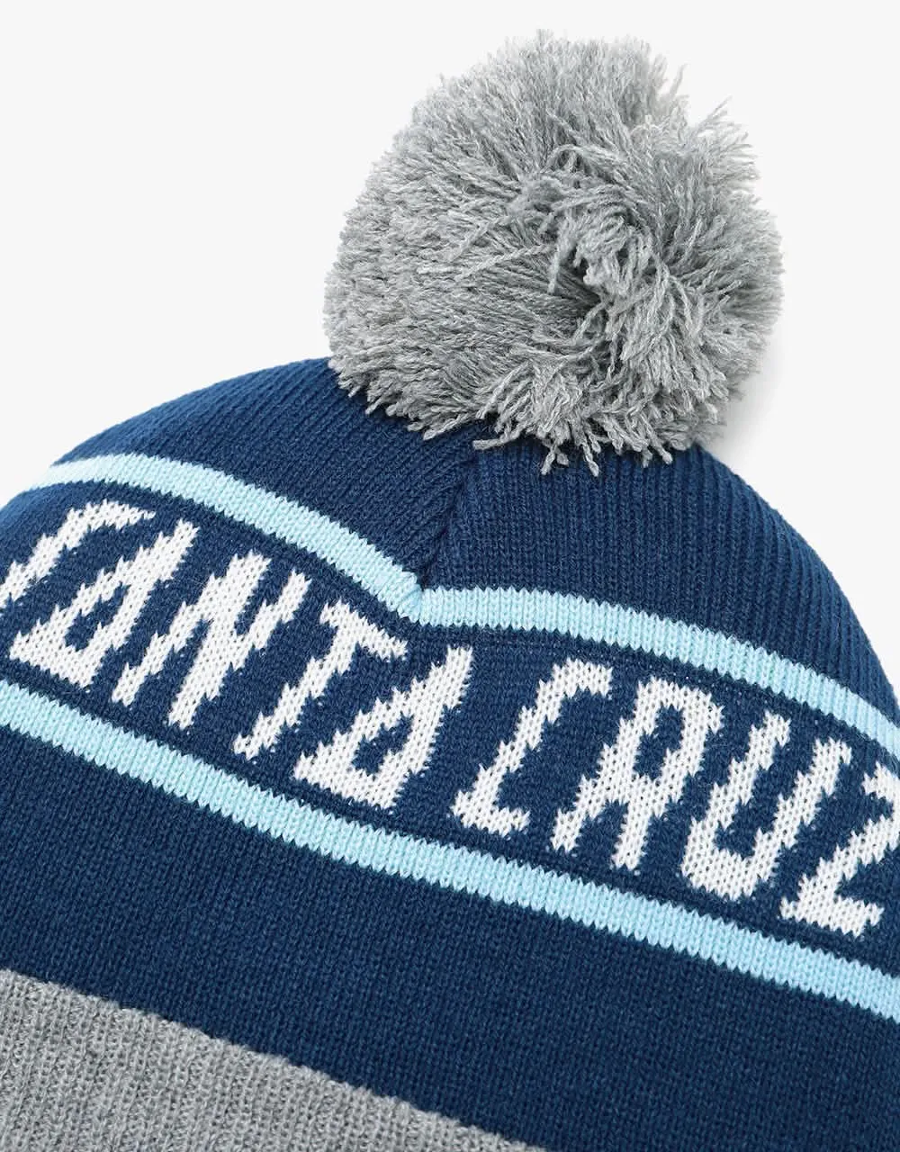 Santa Cruz Strip Stripe Bobble Beanie - Dark Navy/Athletic Heather