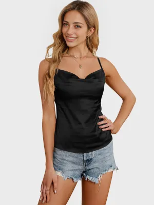 Satin Chic Cowl Neck Vest