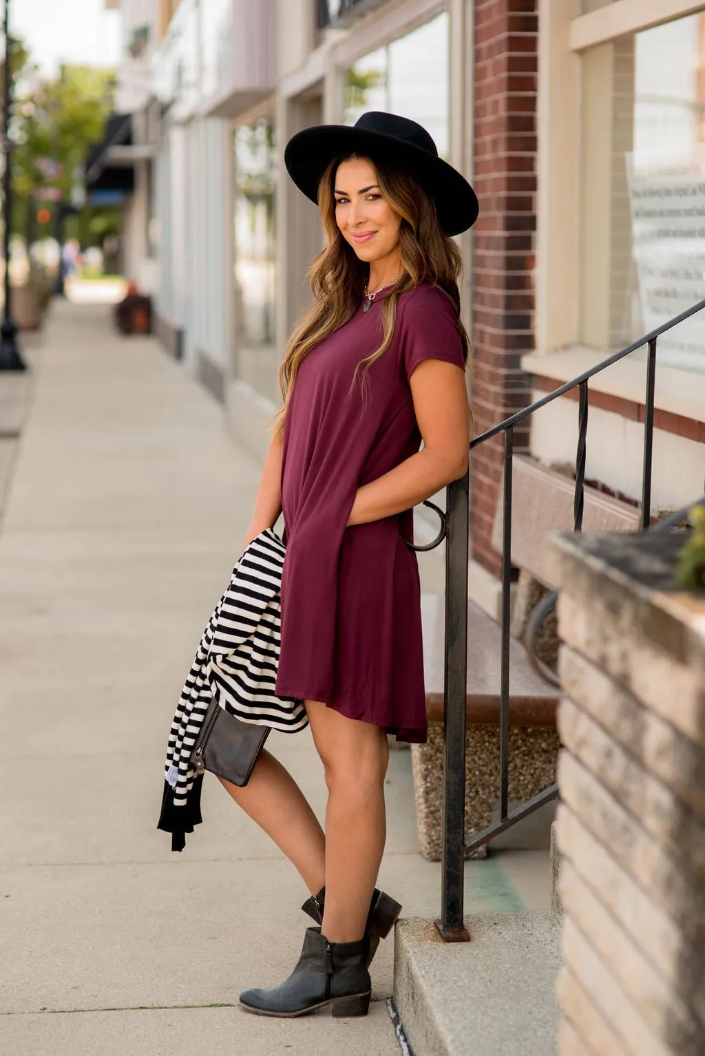 Short Sleeve Swing Tunic Dress