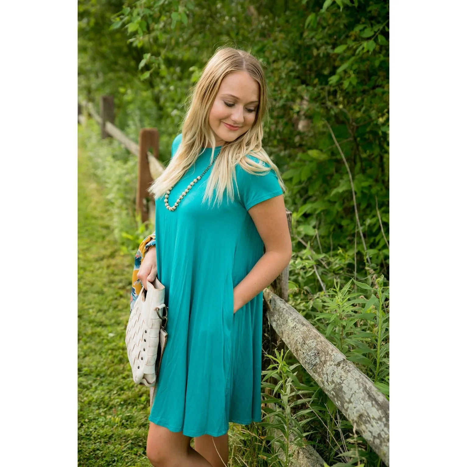 Short Sleeve Swing Tunic Dress