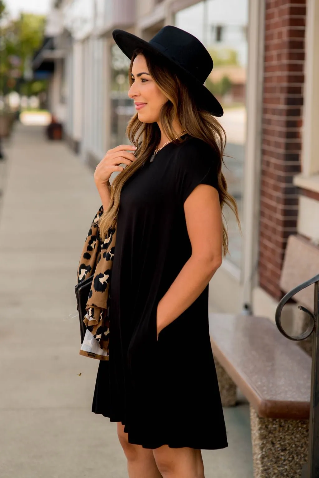 Short Sleeve Swing Tunic Dress