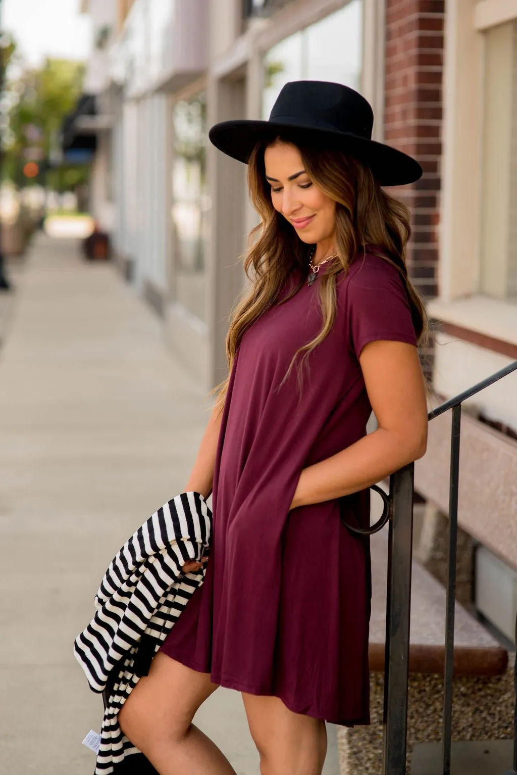 Short Sleeve Swing Tunic Dress