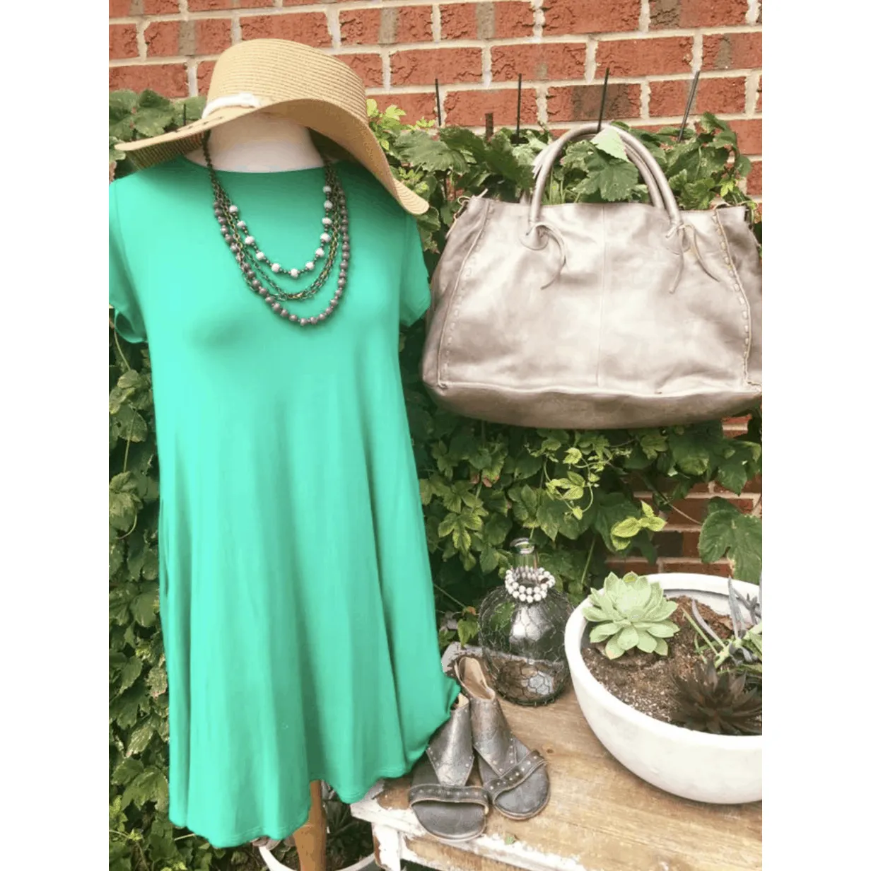 Short Sleeve Swing Tunic Dress