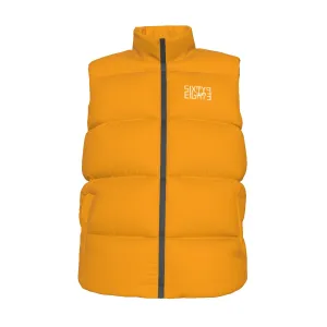 Sixty Eight 93 Logo White Orange Unisex Puffer Vest