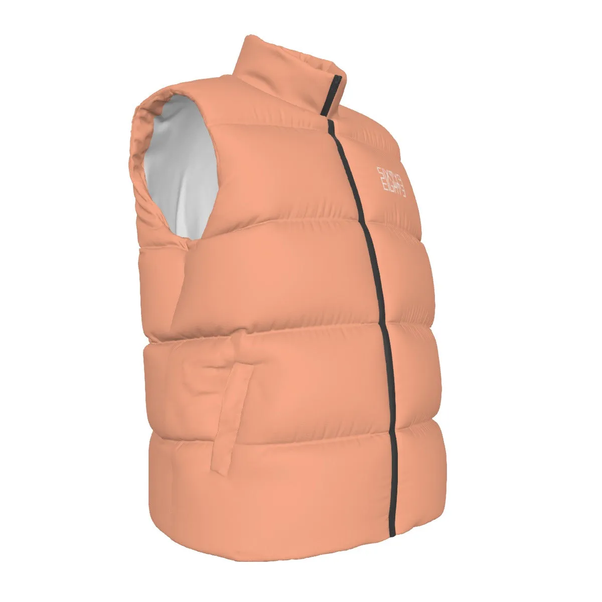 Sixty Eight 93 Logo White Peach Unisex Puffer Vest