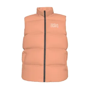 Sixty Eight 93 Logo White Peach Unisex Puffer Vest