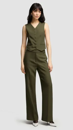 Soho Trouser in Viscose Wool Twill | Olive