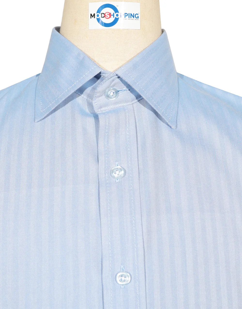 Spread Collar Shirt - Purple Herringbone Spread Collar Shirts