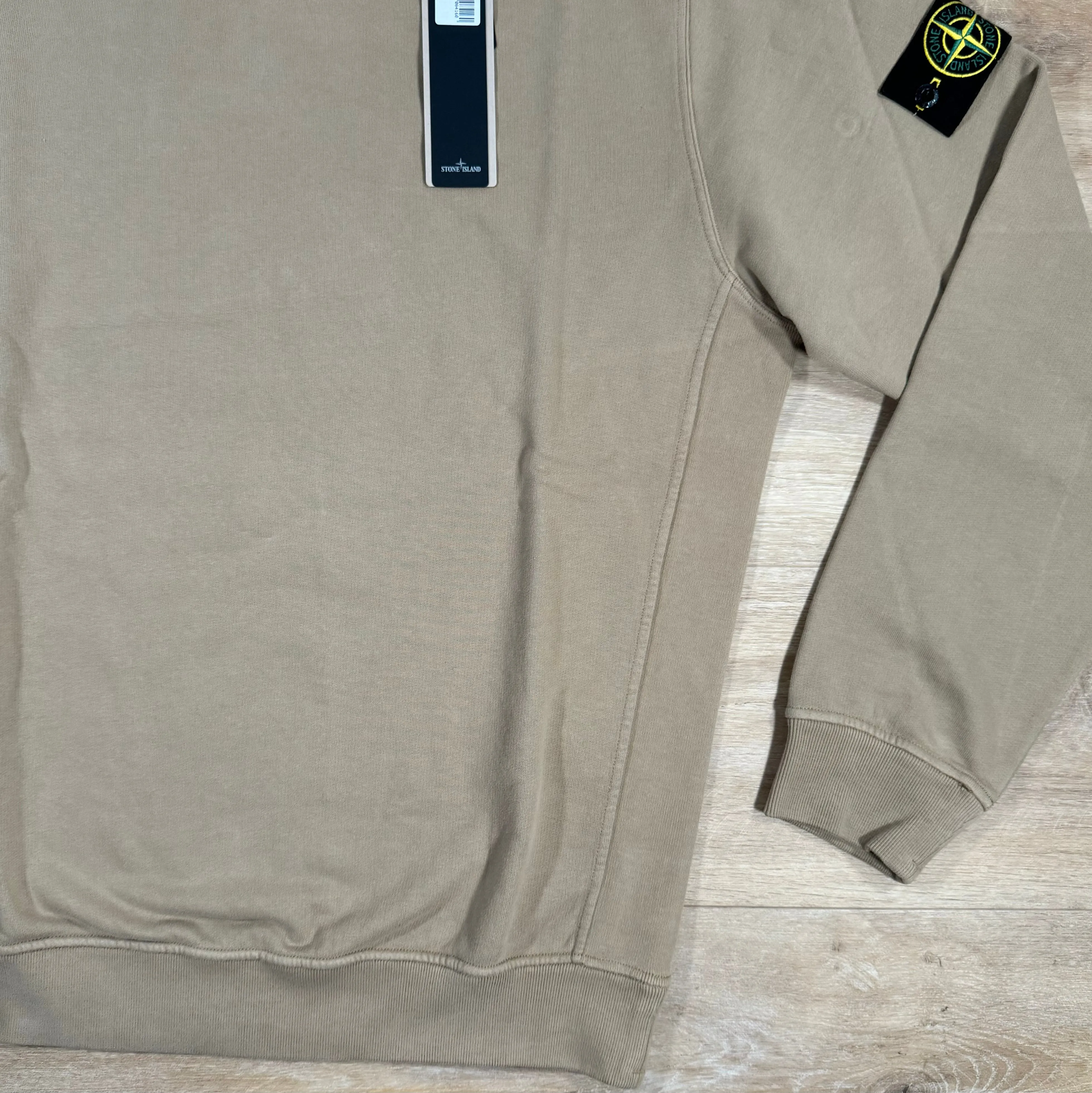 Stone Island Garment Dyed Crewneck Sweatshirt in Biscuit