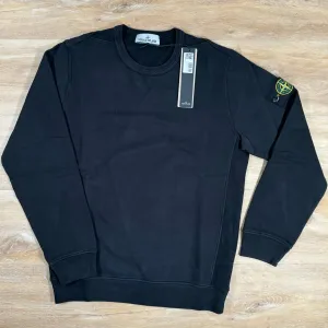 Stone Island Garment Dyed Crewneck Sweatshirt in Black