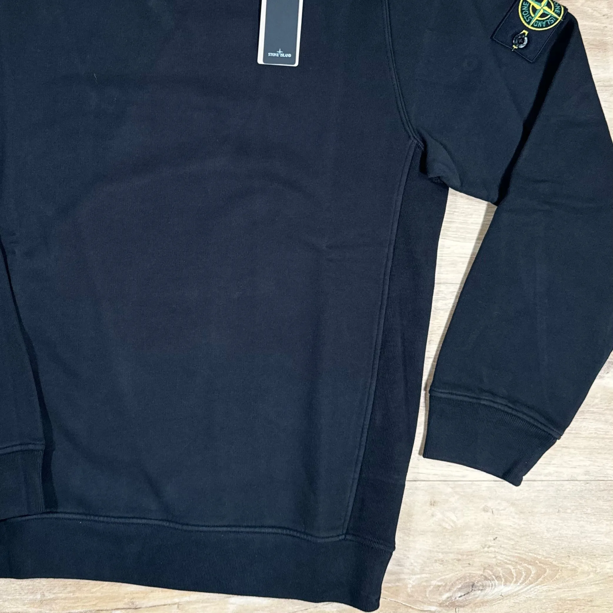 Stone Island Garment Dyed Crewneck Sweatshirt in Black