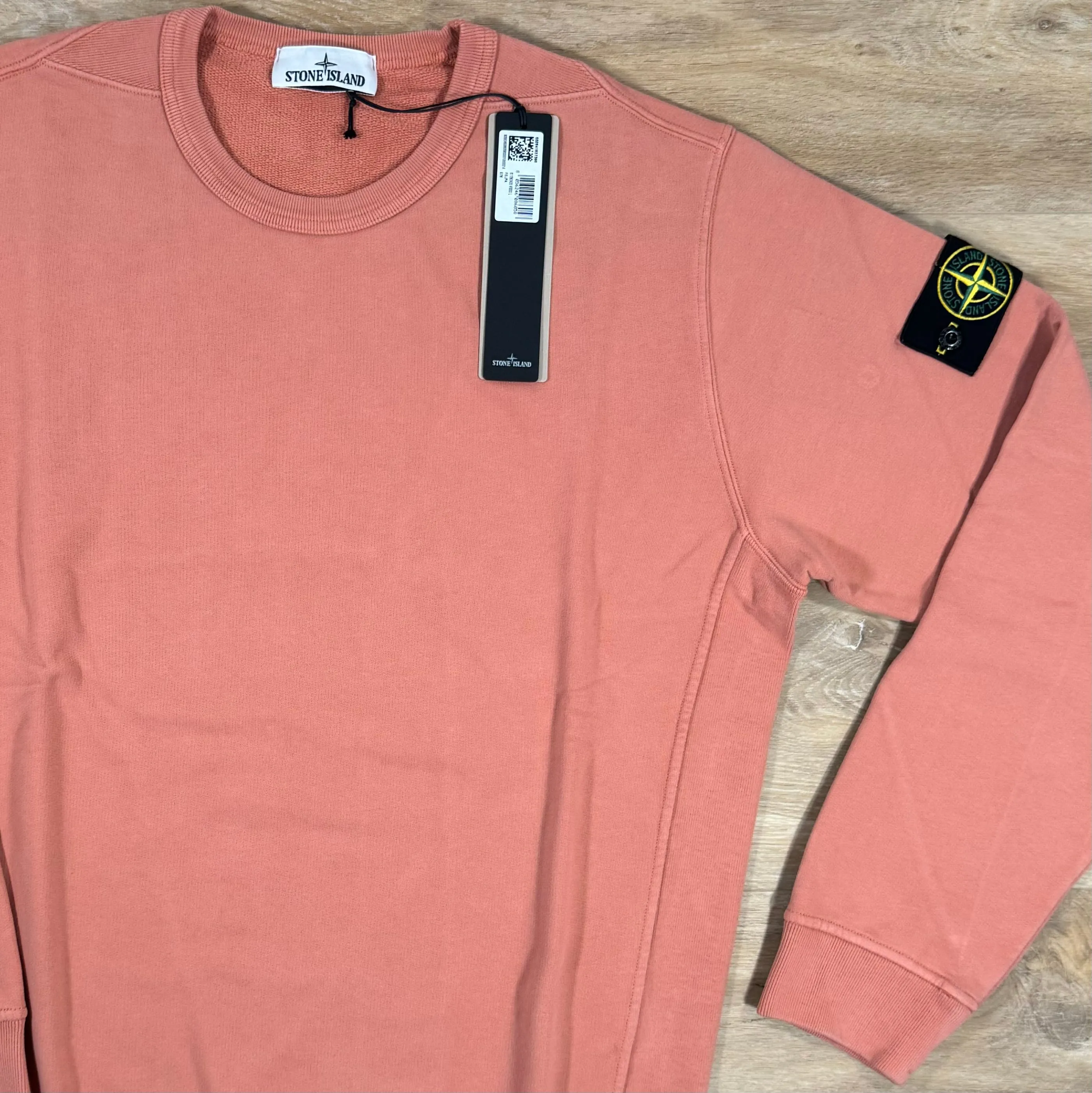 Stone Island Garment Dyed Crewneck Sweatshirt in Orange