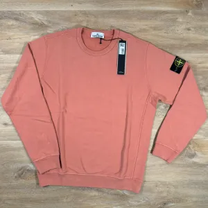 Stone Island Garment Dyed Crewneck Sweatshirt in Orange