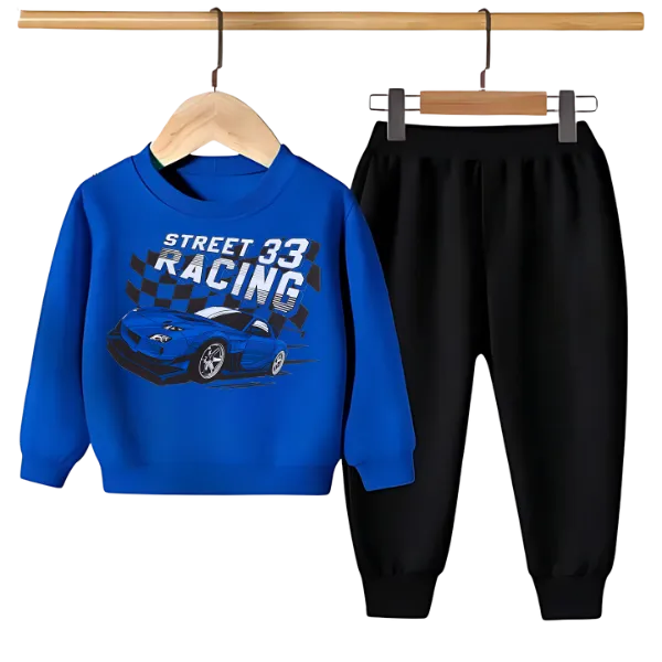 STREET RACING PRINTED SWEATSHIRT SET