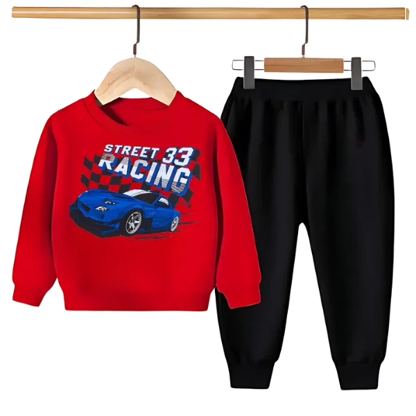 STREET RACING PRINTED SWEATSHIRT SET