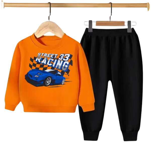 STREET RACING PRINTED SWEATSHIRT SET