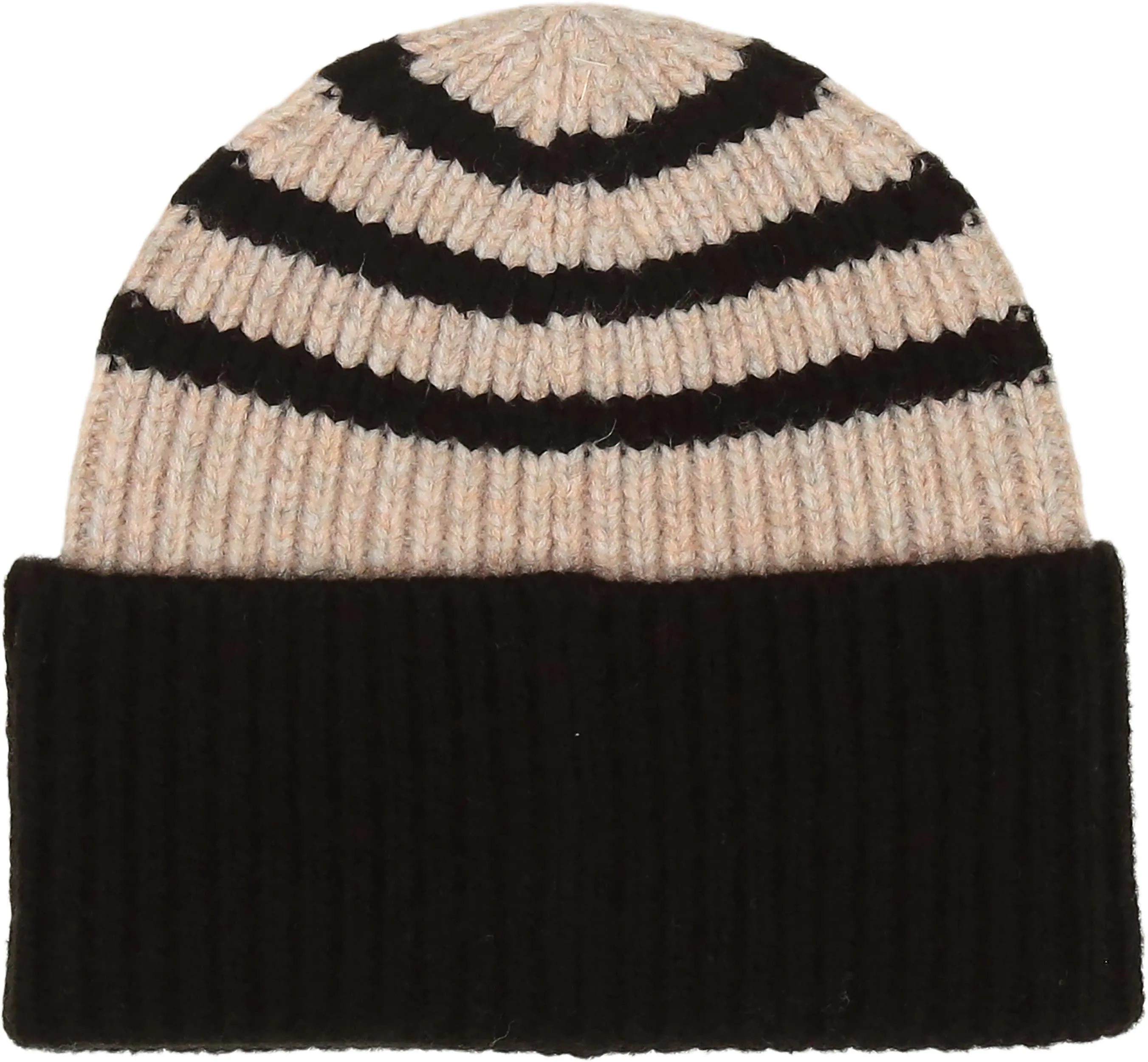 Striped Bi Color Knit Beanie