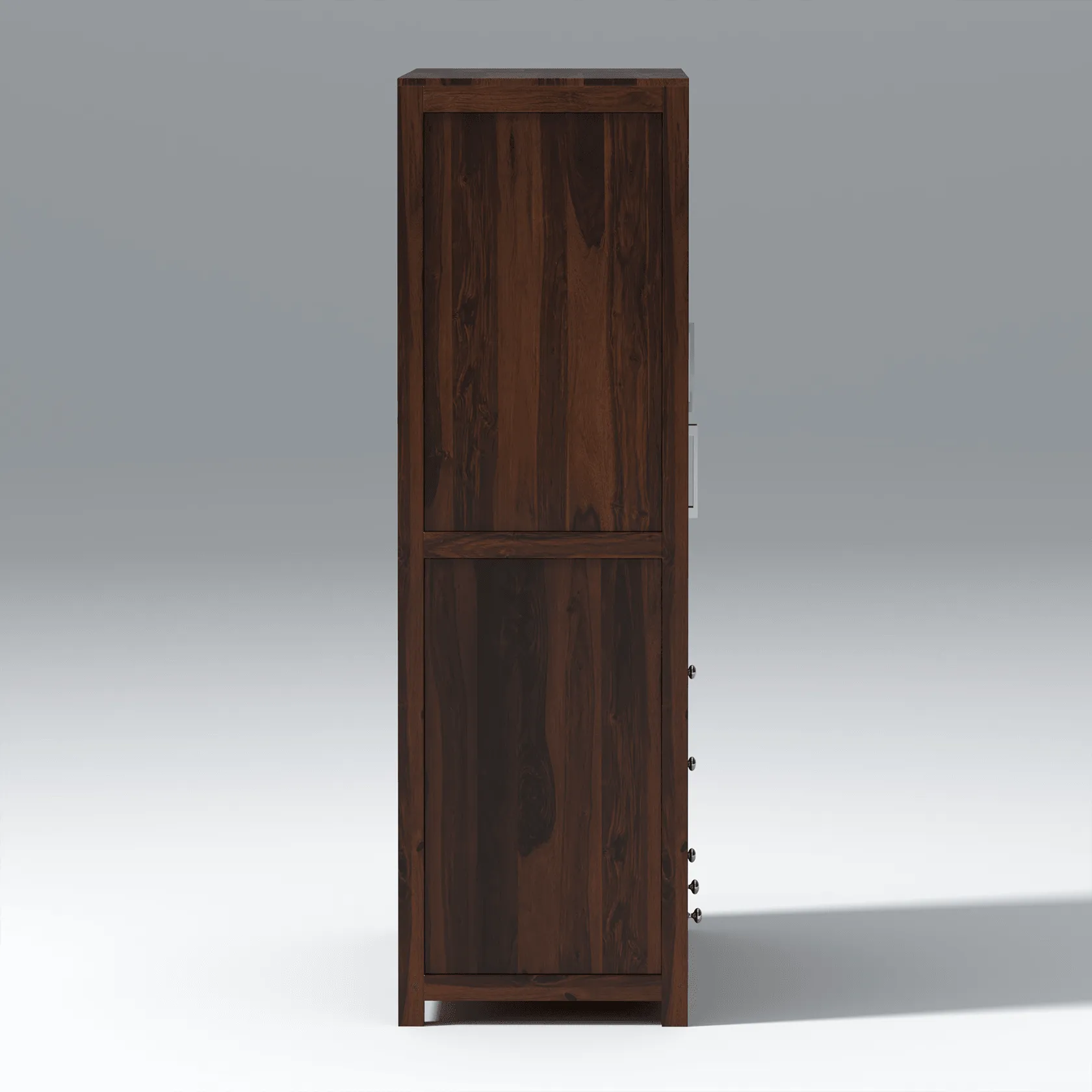 Summita Three Door Sheesham Wood Wardrobe in Walnut Colour