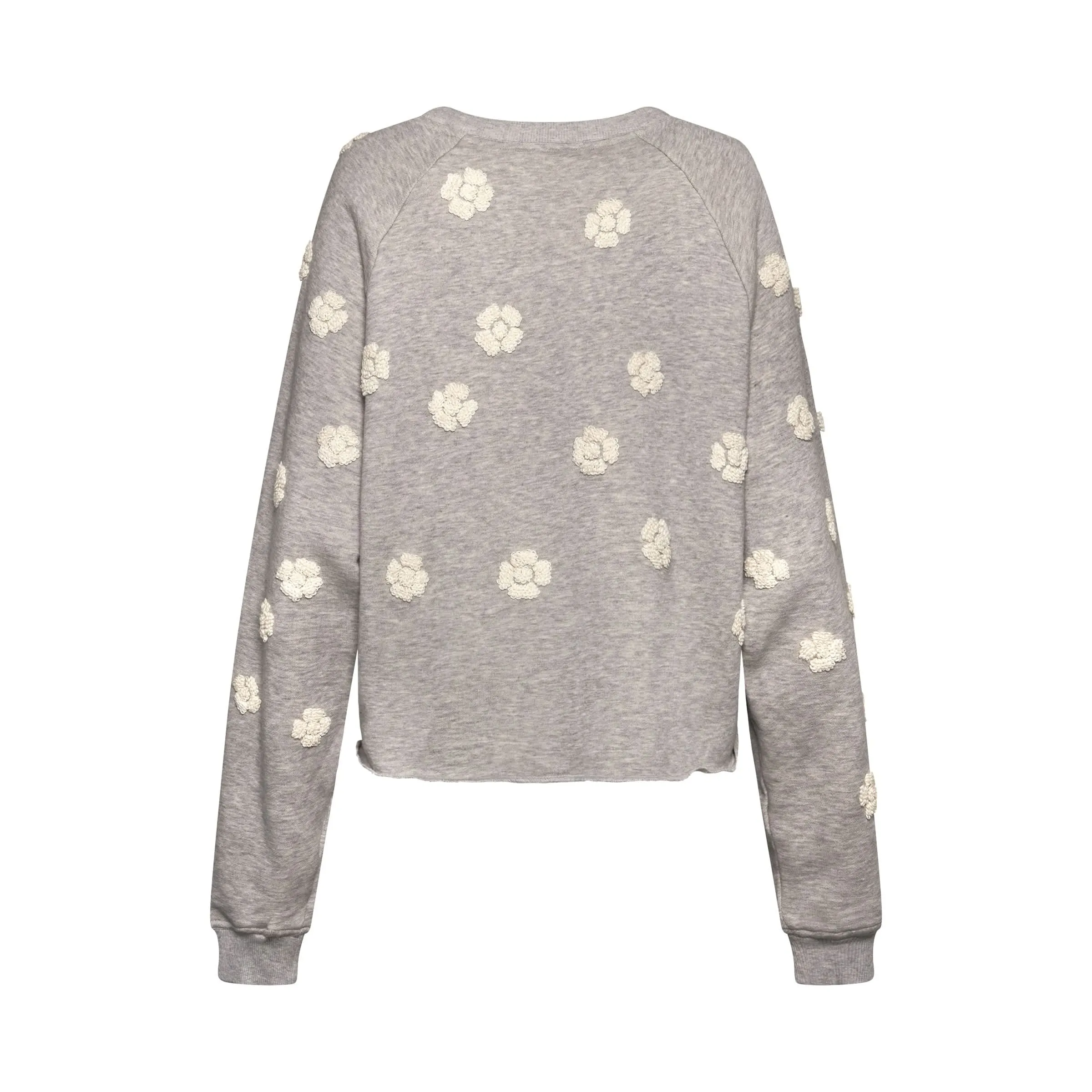 Sweatshirt with Flowers in Grey