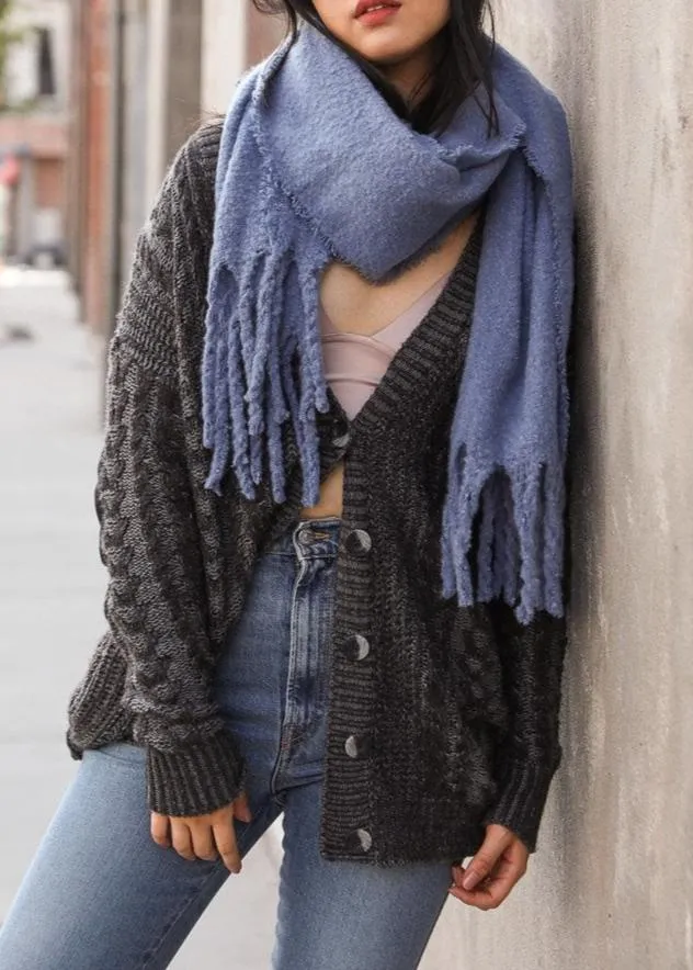 Tassel Trim Blanket Scarf