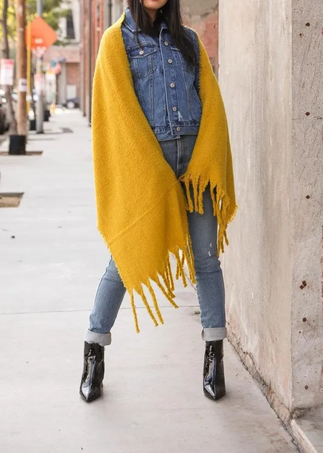 Tassel Trim Blanket Scarf