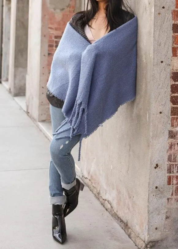 Tassel Trim Blanket Scarf