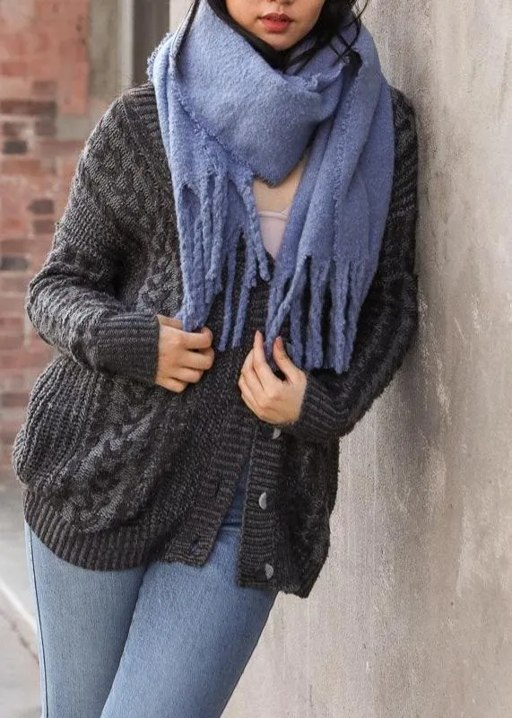 Tassel Trim Blanket Scarf