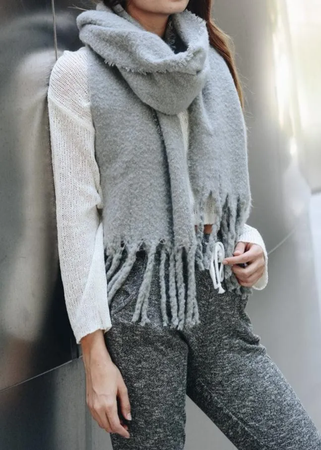 Tassel Trim Blanket Scarf