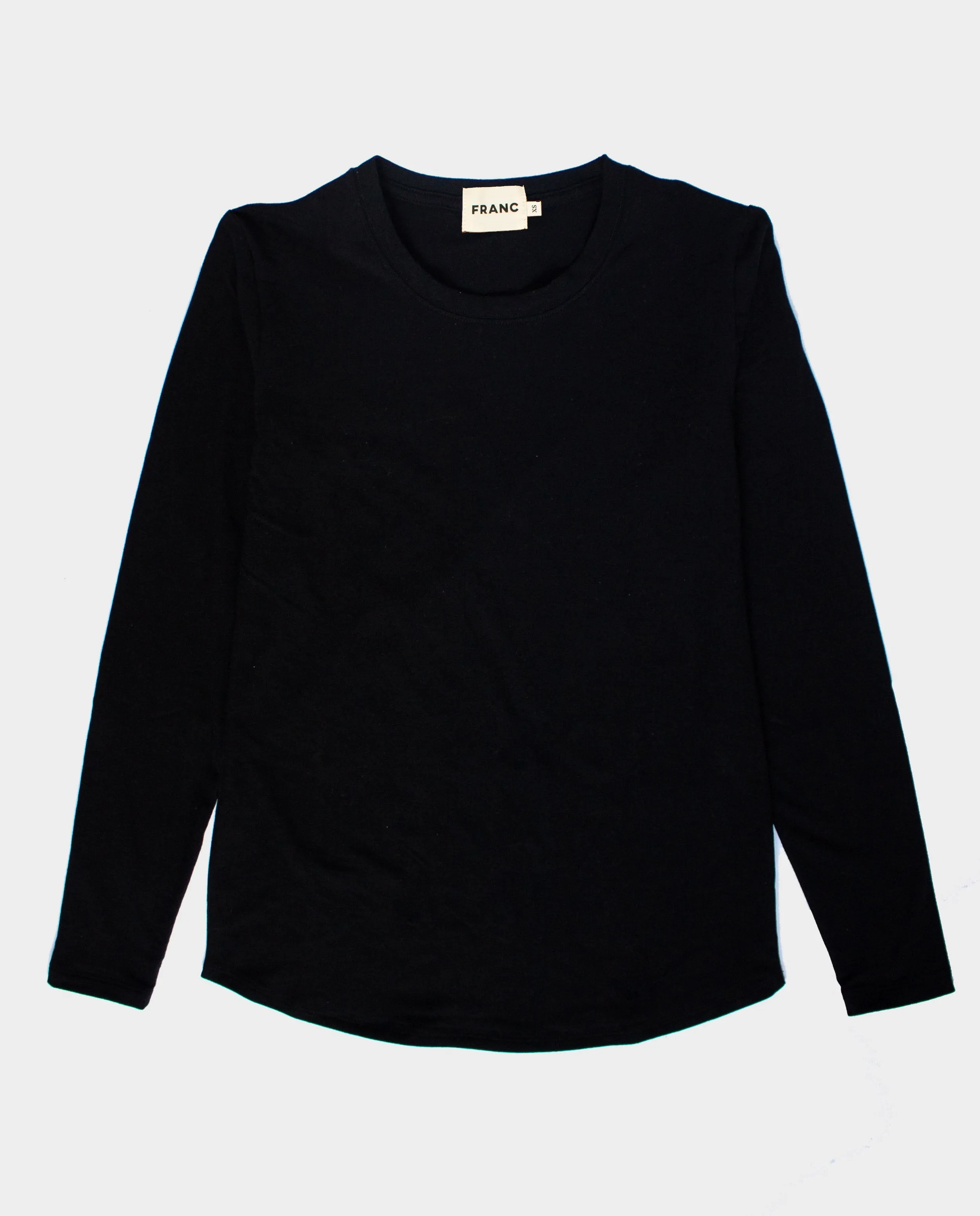 The Long Sleeve Crewneck Tee in Black