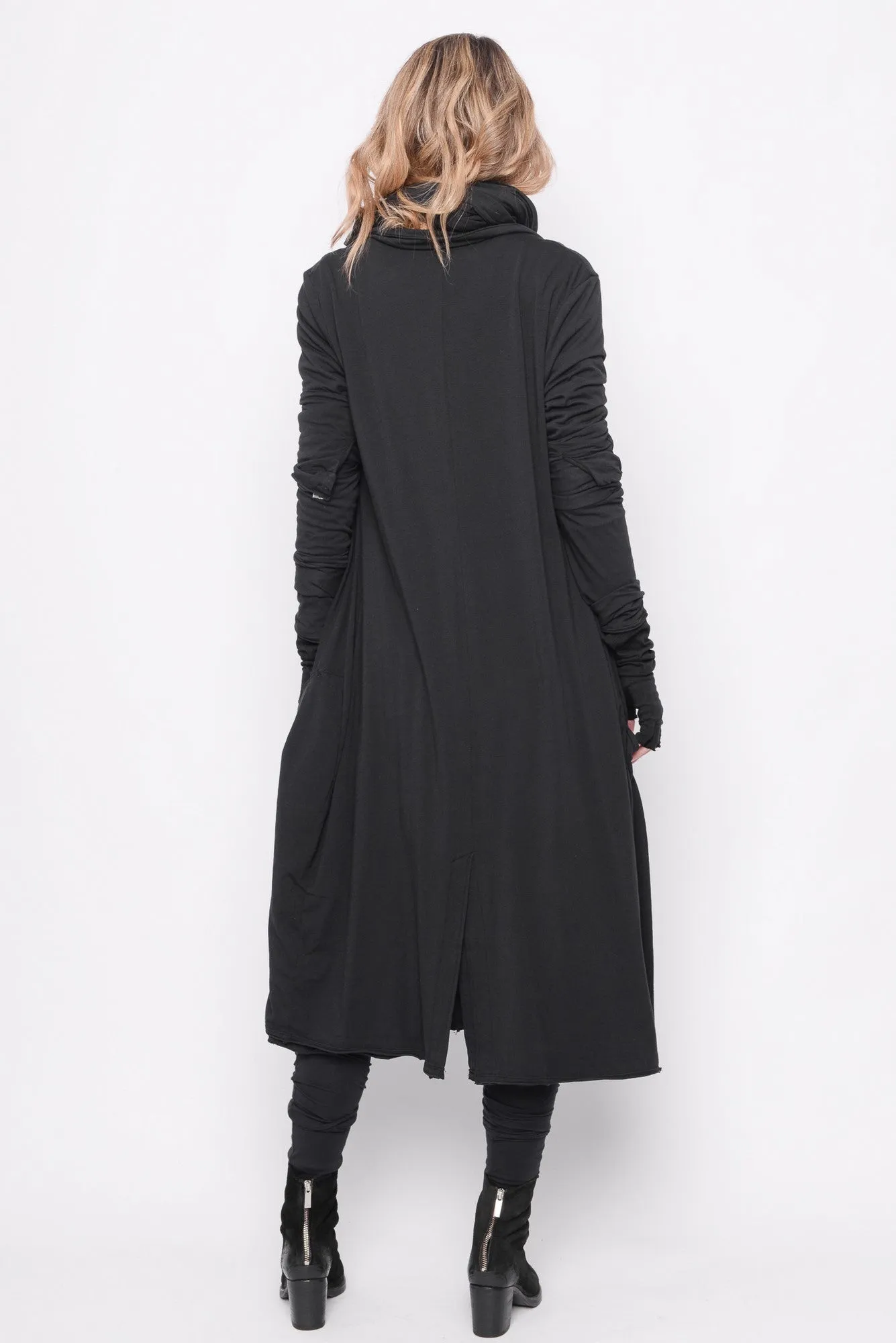 The Look In Your Eyes Dress-Cardigan in Black - 0702