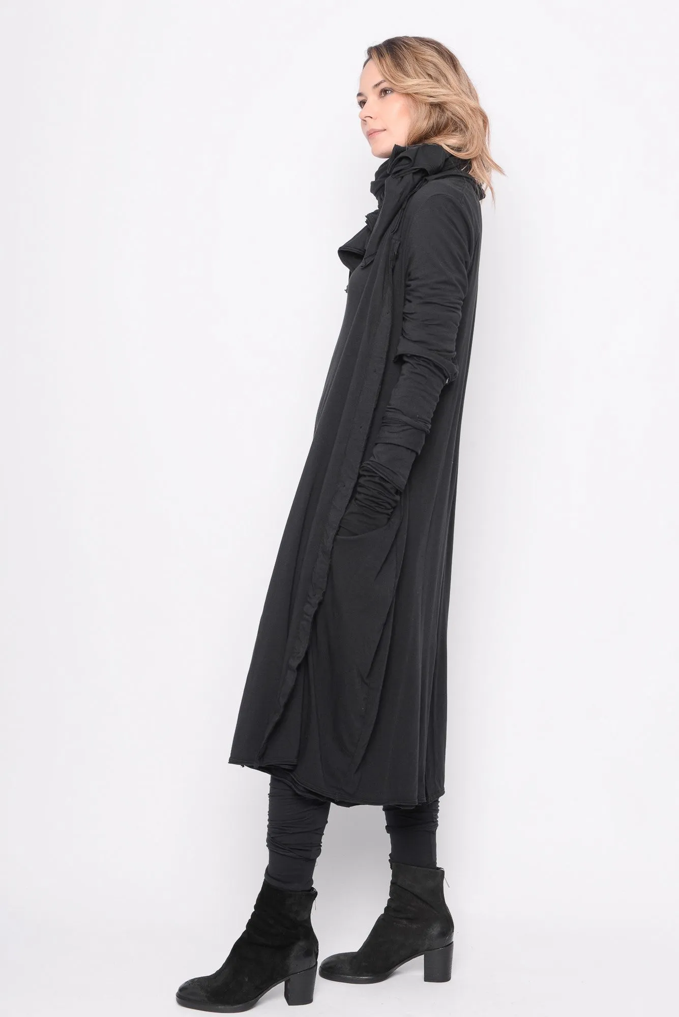 The Look In Your Eyes Dress-Cardigan in Black - 0702