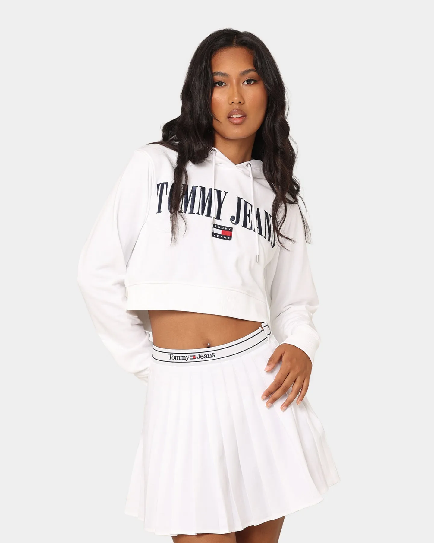 Tommy Jeans Women's TJW Super Crop Archive 2 Hoodie White