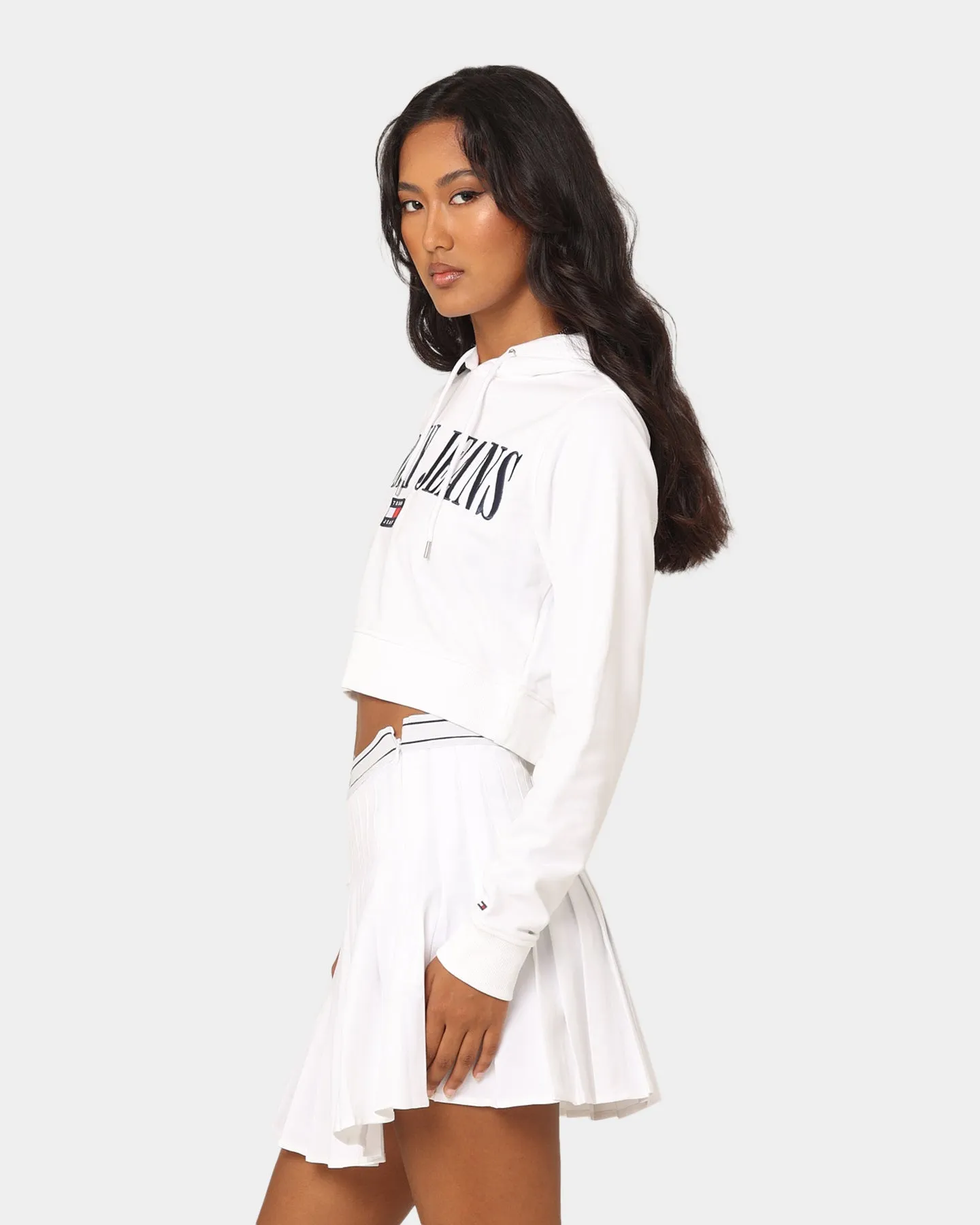 Tommy Jeans Women's TJW Super Crop Archive 2 Hoodie White