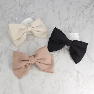 Versatile Solid Bow Hair Barrette