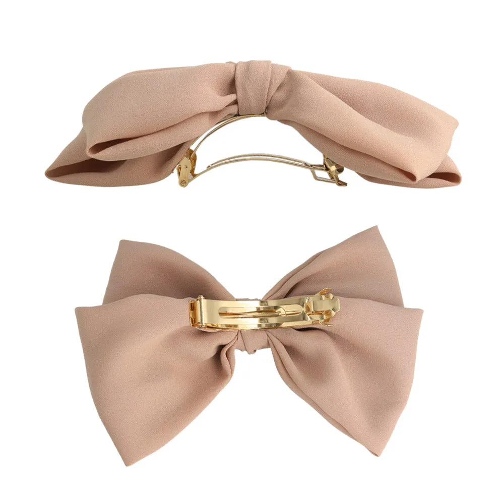 Versatile Solid Bow Hair Barrette