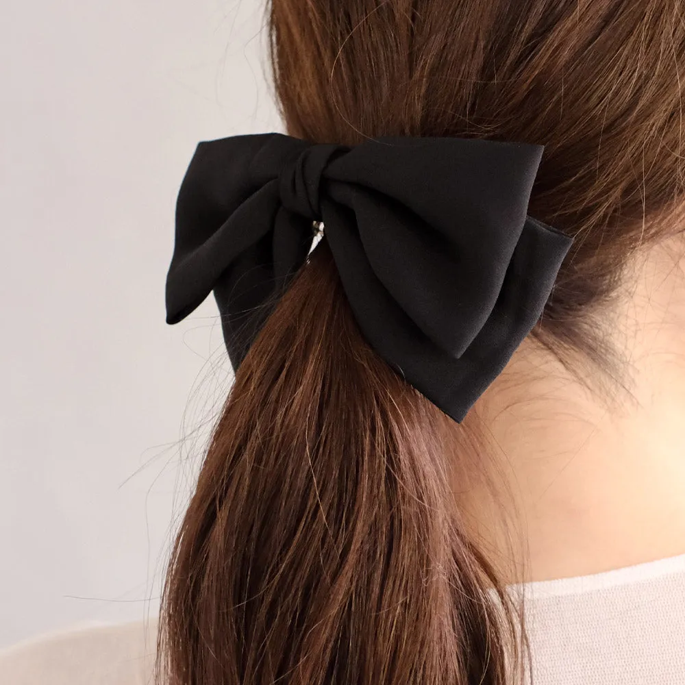 Versatile Solid Bow Hair Barrette