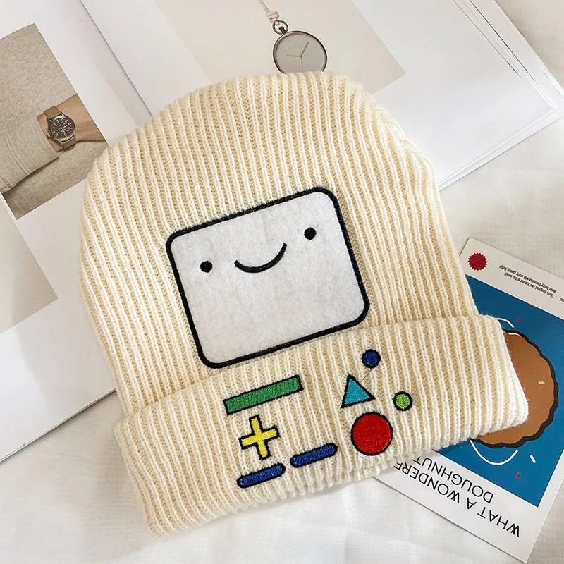 Video Game Beanie With Cute Happy Face