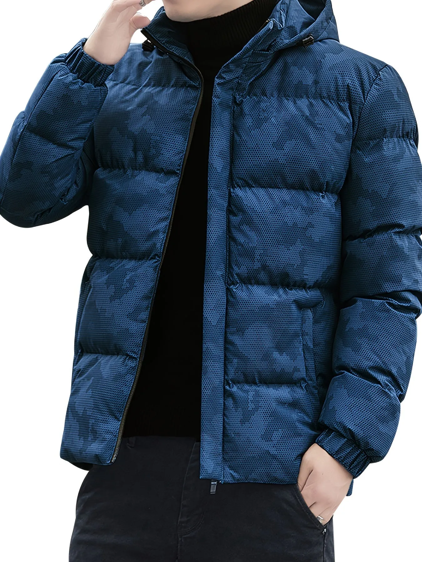 Warm Cotton Camo Style With Detachable Hood Winter Jacket For Men | Ideal for Winter