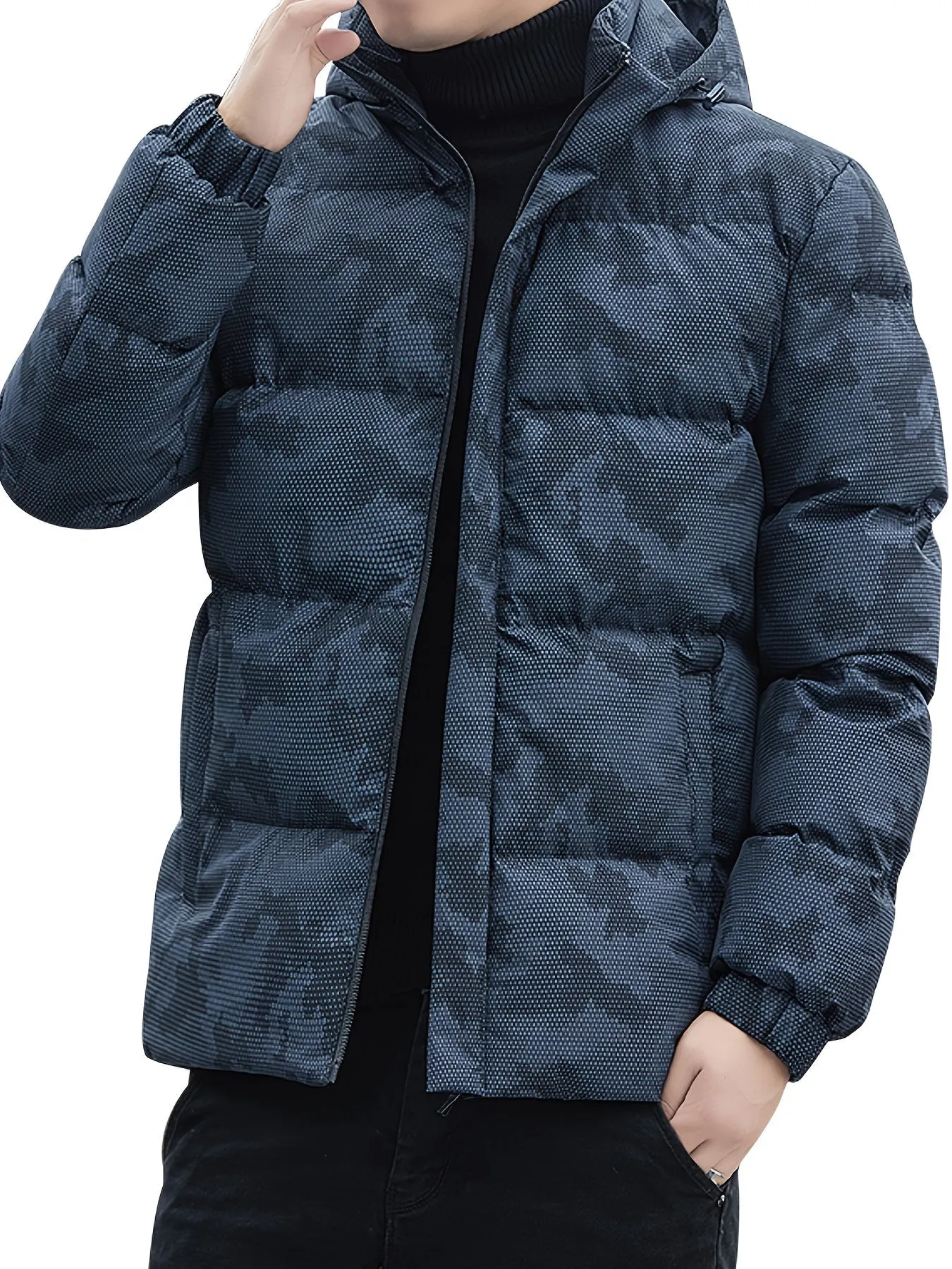 Warm Cotton Camo Style With Detachable Hood Winter Jacket For Men | Ideal for Winter