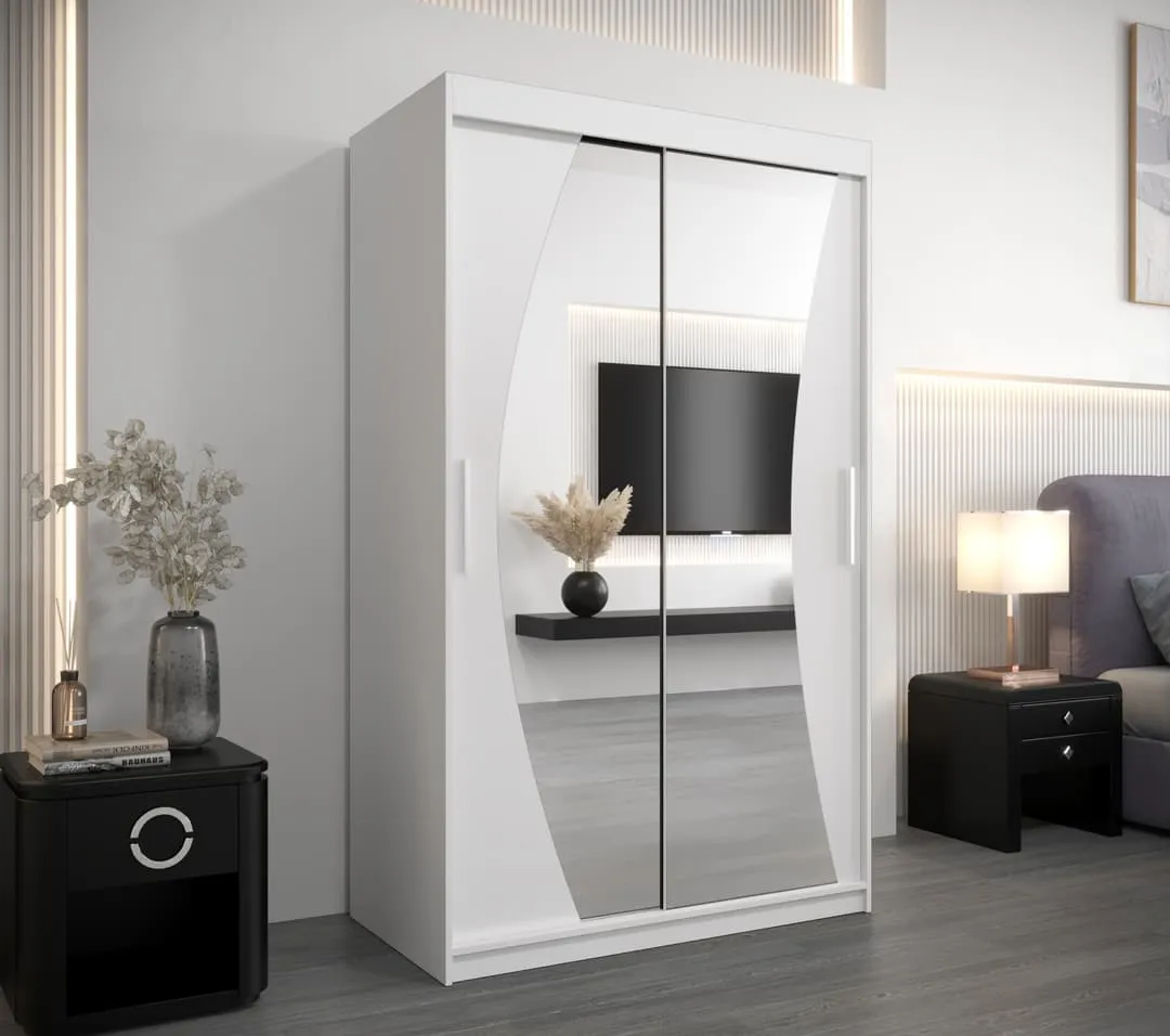 Wave Sliding Door Wardrobe 120cm