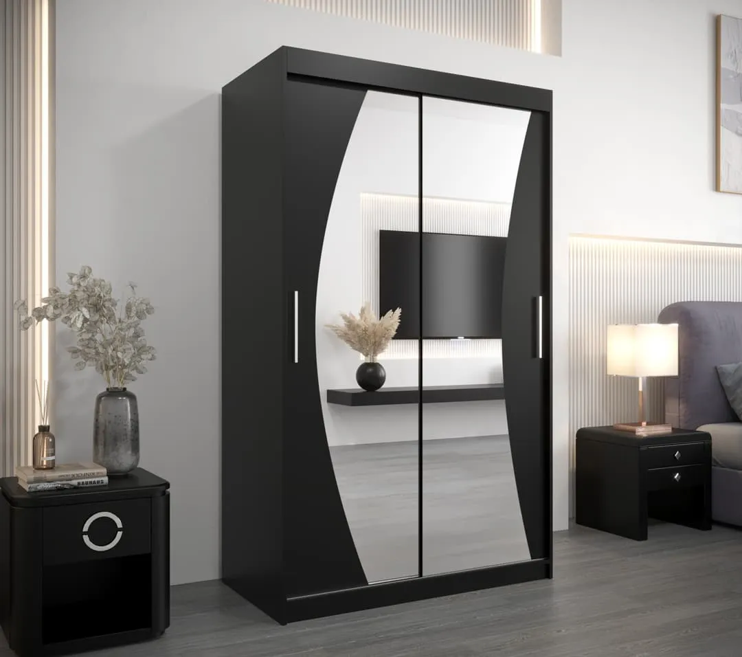 Wave Sliding Door Wardrobe 120cm