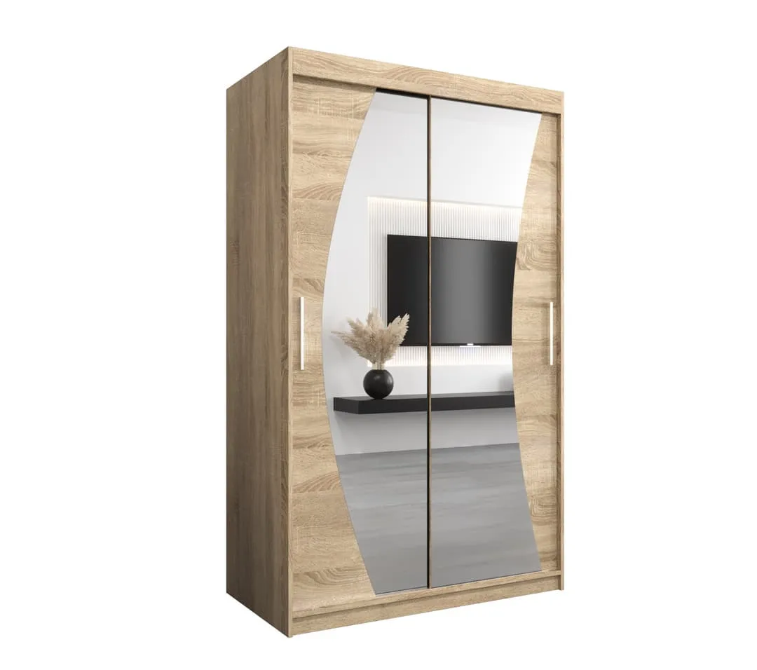 Wave Sliding Door Wardrobe 120cm